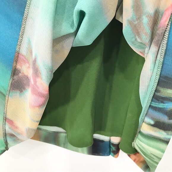 Elana Kattan Colorful Abstract Watercolor Floral Mesh Sleeveless Sheath Dress - Picture 11 of 14